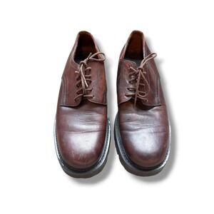 Banana Republic Derby Shoes Mens 8.5 Brown Leather Lug Sole Platform Oxfords